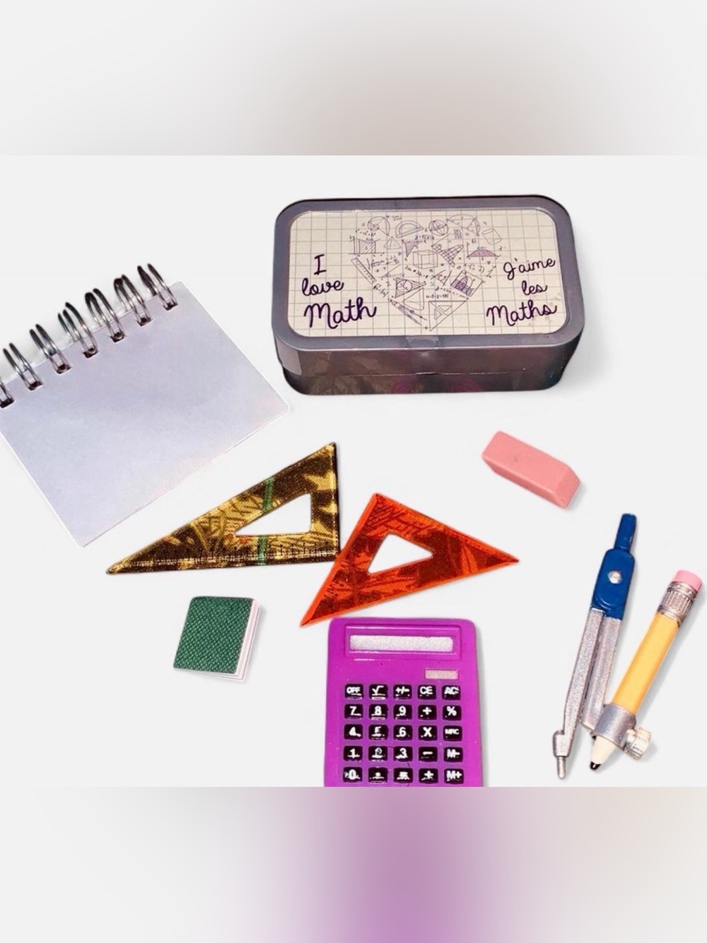 Kids Purple Calculator and Math Tool Kit